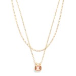 Wholesale layered Chain Link Necklace Rhinestone Pendant L Extender L