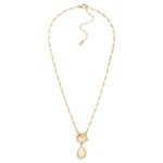 Wholesale paper Clip Chain Link Necklace Resin Teardrop Pendant Toggle Clasp L E