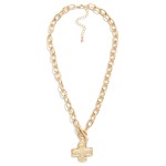 Wholesale metal Chan Link Plus Cross Pendant Toggle Clasp L