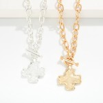 Wholesale metal Chan Link Plus Cross Pendant Toggle Clasp L