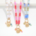 Wholesale candy Stone Beaded Chain Link Necklace Metal Beach Charms L Extender L