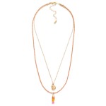 Wholesale layered Metal Chain Link Necklace Braided Yarn Tensile Necklace Shell