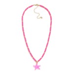 Wholesale heishi Beaded Necklace Metal Accents Star Pendant L Extender L