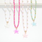 Wholesale heishi Beaded Necklace Metal Accents Star Pendant L Extender L
