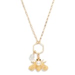 Wholesale chain Link Necklace Metal Hexagon Insect Pendent L Extender L