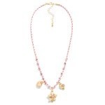 Wholesale braided Rope Tinsel Charm Necklace Porcelain Shell Starfish Charms L E