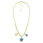 Wholesale braided Rope Tinsel Charm Necklace Porcelain Shell Starfish Charms L E