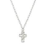 Wholesale chain Link Necklace Hammered Metal Cross Pendant L Extender L