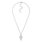 Wholesale chain Link Necklace Hammered Metal Cross Pendant L Extender L