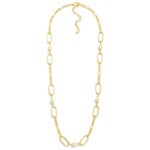 Wholesale oval Link Chain Link Necklace Pearl Stations L Extender L