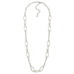 Wholesale oval Link Chain Link Necklace Pearl Stations L Extender L