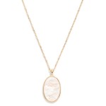 Wholesale chain Link Necklace Pearlescent Oval Pendant L Extender L