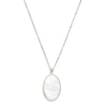 Wholesale chain Link Necklace Pearlescent Oval Pendant L Extender L