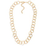 Wholesale hammered Metal Hoops Chain Link Necklace L Extender L