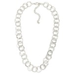 Wholesale hammered Metal Hoops Chain Link Necklace L Extender L