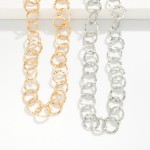 Wholesale hammered Metal Hoops Chain Link Necklace L Extender L