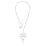 Wholesale long Chain Link Necklace Metal Heart Cross Pendant L Extender L
