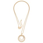 Wholesale long Box Chain Necklace Textured Metal Nesting Hoops Pendant L