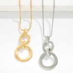 Wholesale square Chain Link Necklace Linked Circles Pendant L Extender L