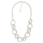 Wholesale hammered Metal Hoops Chain Link Necklace L Extender L