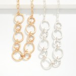 Wholesale hammered Metal Hoops Chain Link Necklace L Extender L