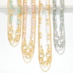 Wholesale layered Chain Link Faceted Bead Necklace Linked Metal Hexagons L Exten