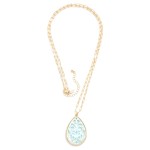 Wholesale metal Paper Clip Chain Link Necklace Marble Acetate Filigree L Extende