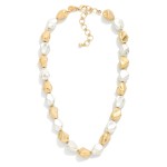 Wholesale metal Nugget Bead Beaded Necklace L Extender L