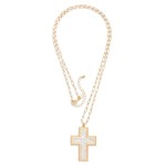 Wholesale long Paperclip Chain Necklace Metal Filigree Cross Pendant L Extender