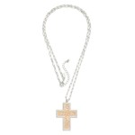 Wholesale long Paperclip Chain Necklace Metal Filigree Cross Pendant L Extender