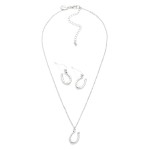 Wholesale chain Link Necklace Metal Horseshoe Pendant Horseshoe Drop Earrings In