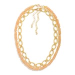 Wholesale set Two Chain Link Acetate Bead Beaded Necklaces L