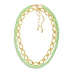 Wholesale set Two Chain Link Acetate Bead Beaded Necklaces L