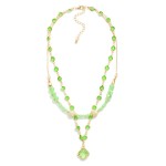 Wholesale layered Chain Link Necklace Faceted Beads Stone Glass Crystal Clover P