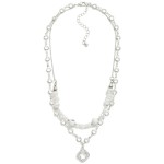 Wholesale layered Chain Link Necklace Faceted Beads Stone Glass Crystal Clover P
