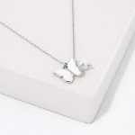 Wholesale dainty Chain Link Necklace Metal Butterfly Pendant Pearl Accent L Exte