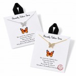 Wholesale dainty Chain Link Necklace Pave Cubic Zirconia Butterfly Pendant L Ext