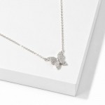 Wholesale dainty Chain Link Necklace Pave Cubic Zirconia Butterfly Pendant L Ext