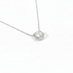 Wholesale dainty Chain Link Necklace Cubic Zirconia Square Pendant L Extender L