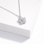 Wholesale dainty Chain Link Necklace Cubic Zirconia Flower Pendant L Extender L
