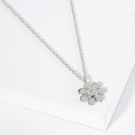 Wholesale dainty Chain Link Necklace Metal Flower Pendant L Extender L Hypoaller