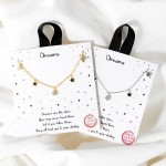 Wholesale dainty Chain Link Necklace Metal Star Cubic Zirconia Charms L Extender
