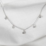 Wholesale dainty Chain Link Necklace Metal Star Cubic Zirconia Charms L Extender