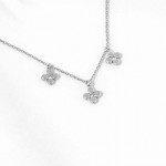 Wholesale dainty Chain Link Necklace Metal Flower Cubic Zirconia Charms L Extend