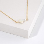 Wholesale dainty Chain Link Necklace Mother Pearl East West Cross Pendant L Exte