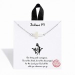 Wholesale dainty Chain Link Necklace Mother Pearl East West Cross Pendant L Exte