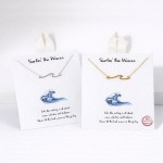 Wholesale dainty Chain Link Necklace Metal Wave Pendant L Extender L Hypoallerge