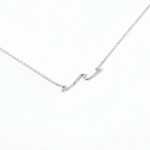 Wholesale dainty Chain Link Necklace Metal Wave Pendant L Extender L Hypoallerge