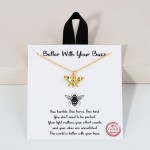 Wholesale dainty Chain Link Necklace Metal Bee Pendant L Extender L Hypoallergen