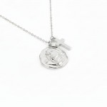 Wholesale dainty Chain Link Necklace Metal Jesus Medallion Cross Pendants L Exte